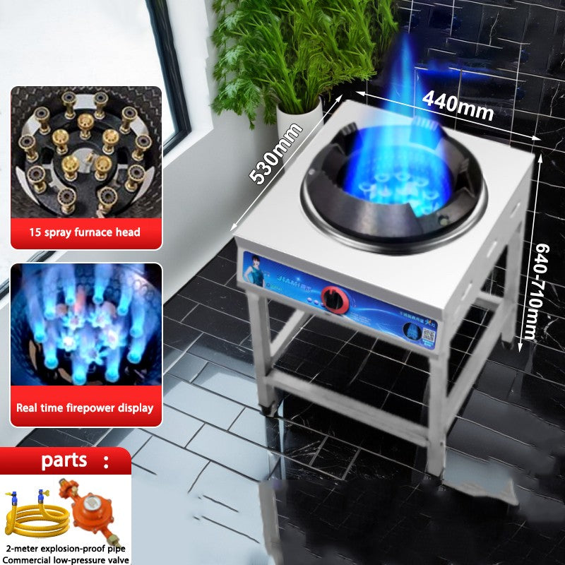 Fogão a Gás Liquefeito Comercial Fierce Fire Stove, Fogão de Bancada de Queimador Único para Restaurante com Economia de Energia e Proteção Contra Interrupção da Chama