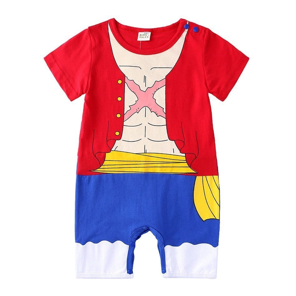 0-2 Years Old Children's Cartoon One-piece Baby Role Play Short-sleeved Romper Kids Cotton Clothes Baby Girl and Boy Clothes