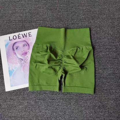 Summer High-Waist Women's Yoga Shorts Breathable Fitness Shorts Butt Lift Sports Running Cycling Push-Up Workout Gym Shorts