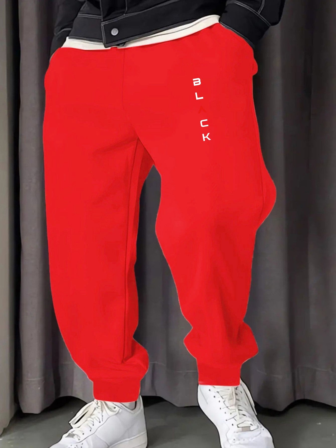 Calça Moletom Masculina Estampada Simples Preta Confortável Calça Multicolorida Y2K Calça de Moletom Casual para Corrida Unissex