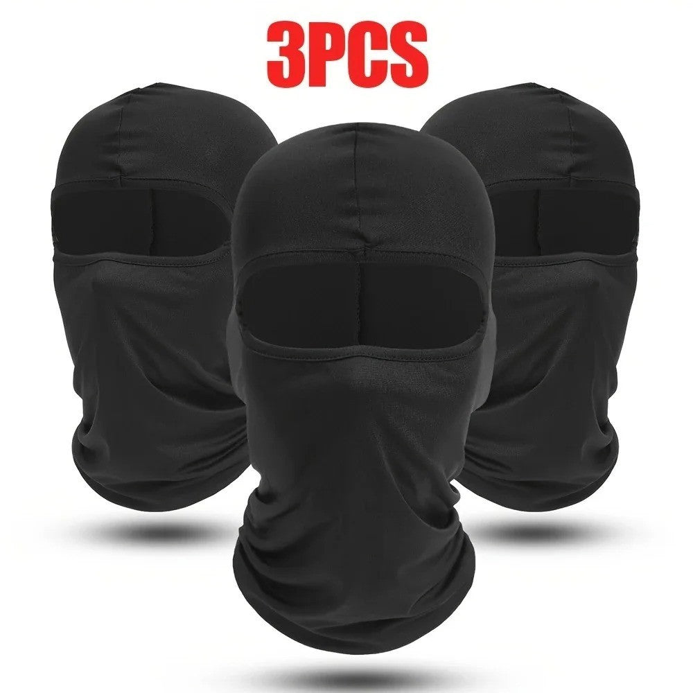 3 Pieces Quick-dry Balaclava Sports Full Face Mask Soft Breathable Beanies Cycling Helmet Liner Running Hiking Fishing Hood Caps