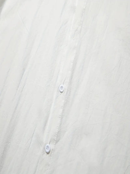 Elegant men's cotton linen long sleeve fashion casual shirt lapel loose soft comfortable breathable solid color cardigan