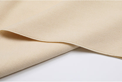 High Quality Spring And Autumn New Fashion Knitted Heavy Industry Pearl Slim Fit And Slimming Round Neck Long Sleeved Dress