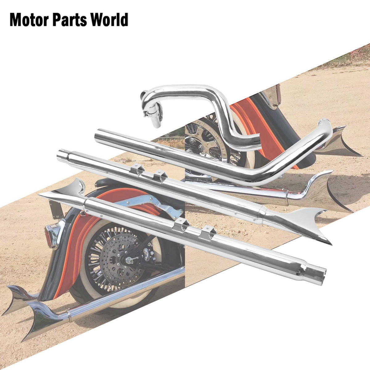 Motorcycle Exhaust Pipe Dual Exhaust System Chrome For Harley Heritage Softail Classic FLSTC Fatboy FLSTF Deluxe FLSTN 2007-2017