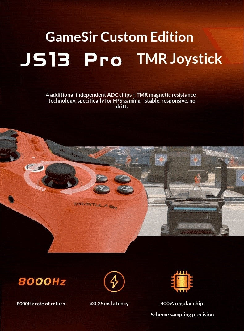 GameSir T3 Pro 8k Nine-Tailed Fox Wired Esports Controller for PC/Switch – JS13Pro TMR Joystick Hall Effect Triggers