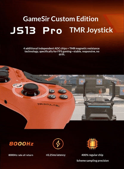 GameSir T3 Pro 8k Nine-Tailed Fox Wired Esports Controller for PC/Switch – JS13Pro TMR Joystick Hall Effect Triggers