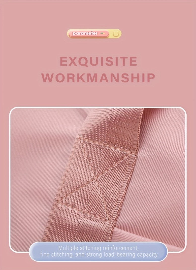 Multifunctional Women's Travel and Fitness Bag - Stylish Pink, Large Capacity, Separate Footwear Compartment