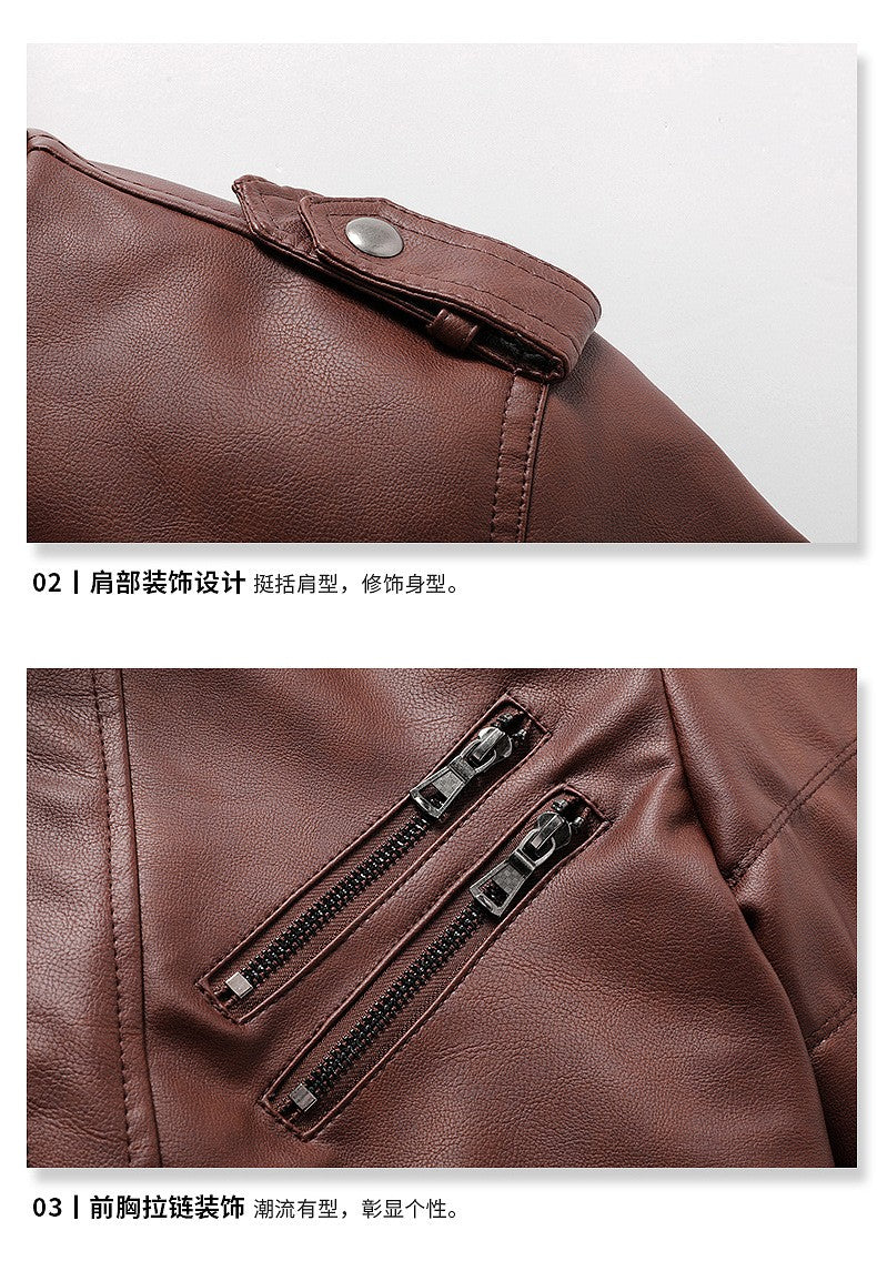 Men's Autumn Winter Casual PU Leather Hooded Zipper Warm Jackets Male Motorcycle Jacket Military Windbreaker Outdoor Coats