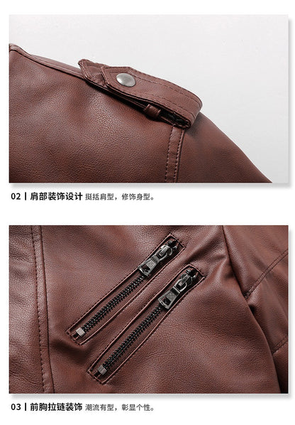 Men's Autumn Winter Casual PU Leather Hooded Zipper Warm Jackets Male Motorcycle Jacket Military Windbreaker Outdoor Coats