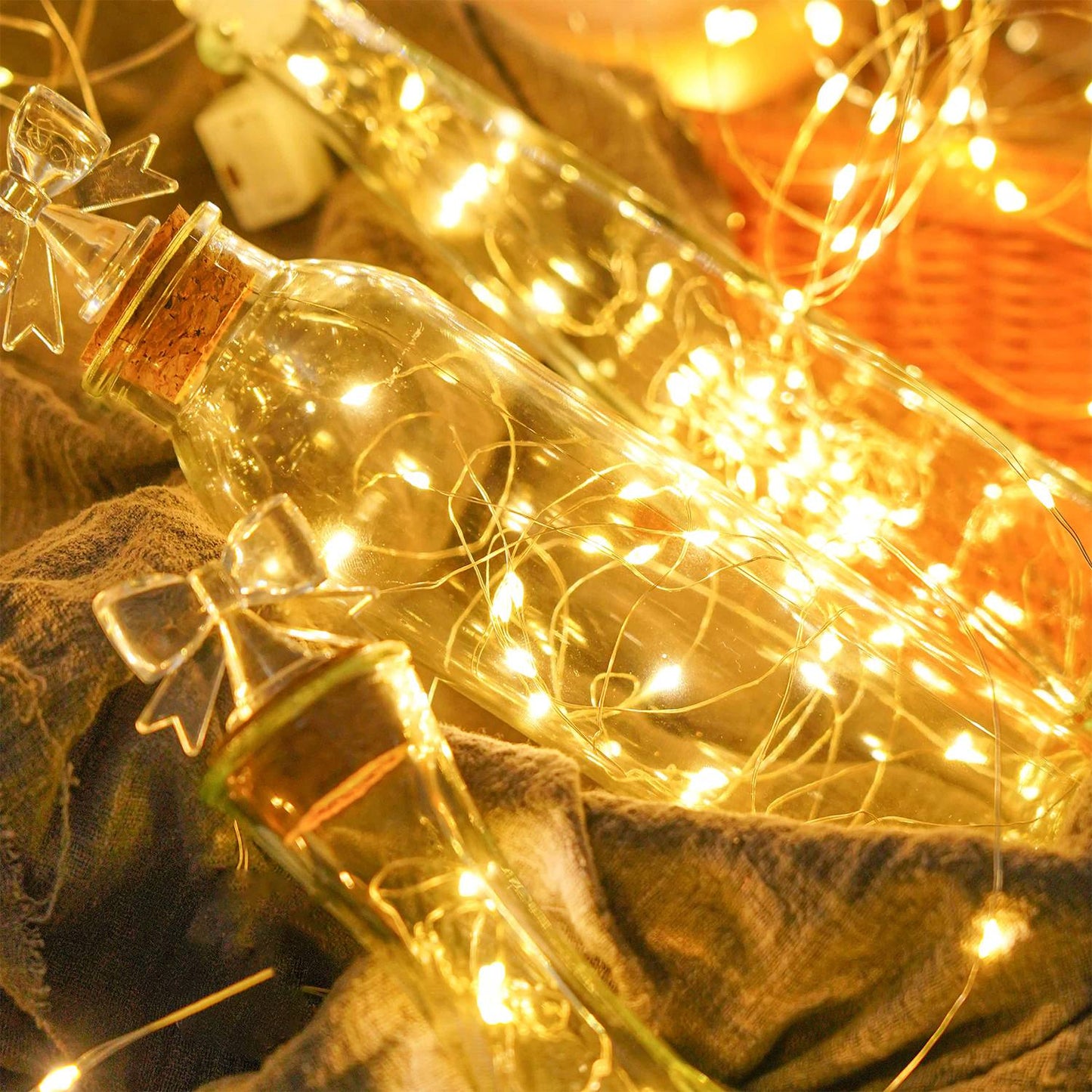 30 Pack LED Fairy Light Battery Powered String Light -6.5-foot 20 LED Silver Line Firefly Star Moon Light, Suitable for DIY Handmade Wedding Table Decoration, Party Bedroom Christmas Decoration, Room Decoration Christmas Decoration