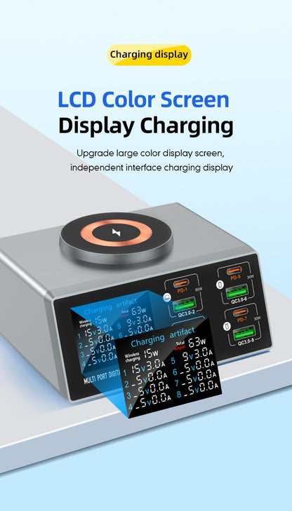 140W Smart Quick Charger 8-Port USB Fast Charging Station for Multiple Android Phone Travel Home Office Party Hotel Restaurant