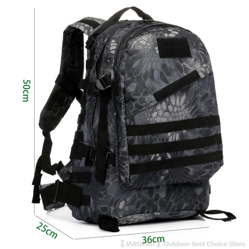 Mochila de Acampamento Esportiva ao Ar Livre Caminhada Trekking Mochila Escolar Viagem Ciclismo Caminhada Grande Capacidade Mochila Tática 3D
