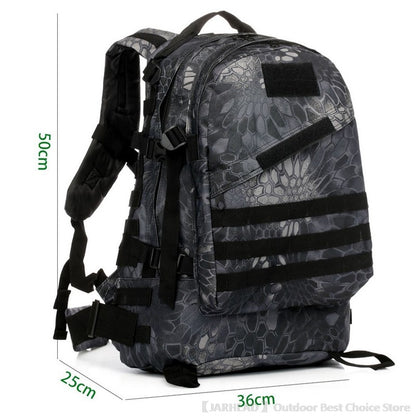 Mochila de Acampamento Esportiva ao Ar Livre Caminhada Trekking Mochila Escolar Viagem Ciclismo Caminhada Grande Capacidade Mochila Tática 3D