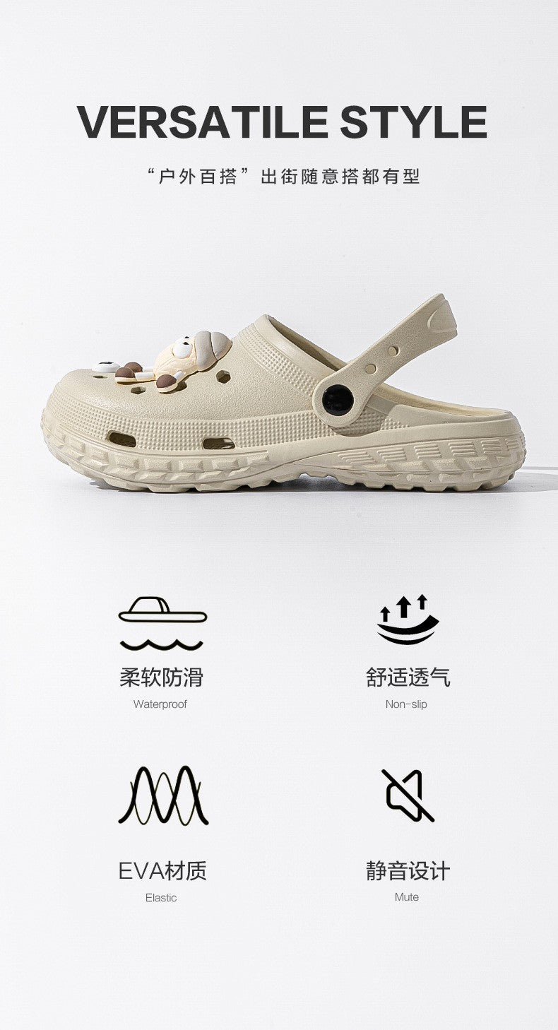 Slippers with holes, men's shoes, 2025 new model, medical nurse EVA anti slip and anti odor outer wear, women's beach sandals