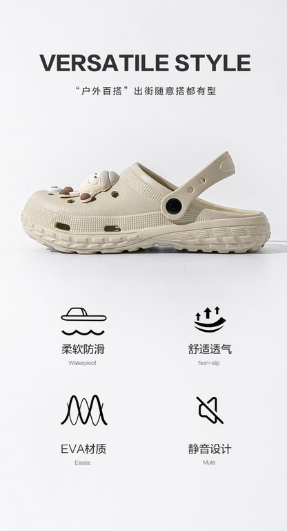 Slippers with holes, men's shoes, 2025 new model, medical nurse EVA anti slip and anti odor outer wear, women's beach sandals