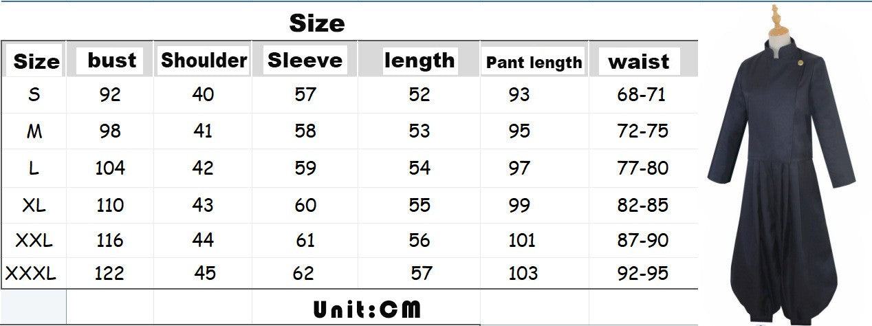 Geto Suguru Cosplay Costume Anime Jujutsu Kaisen High School Ieiri Shoko Costume Uniform Black Suit Halloween for Men Women