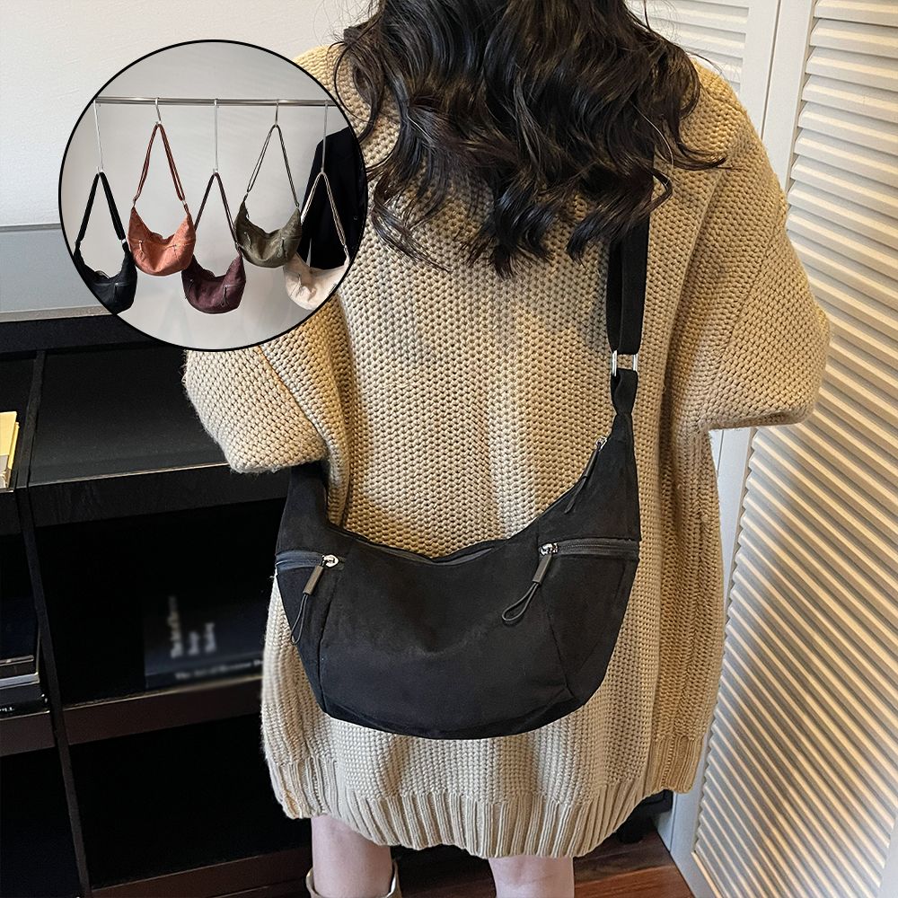 Imitation Suede Bag, New Crossbody Bag, Women's Bag, High-End Feel, Shoulder Bag, Large Capacity Commuting Dumpling Bag