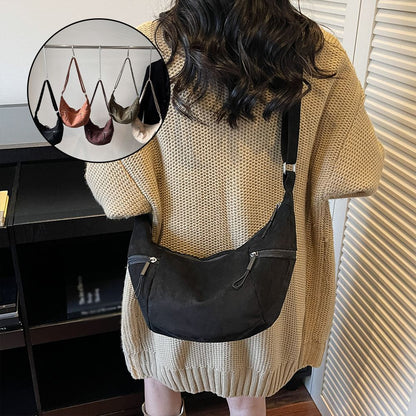 Imitation Suede Bag, New Crossbody Bag, Women's Bag, High-End Feel, Shoulder Bag, Large Capacity Commuting Dumpling Bag