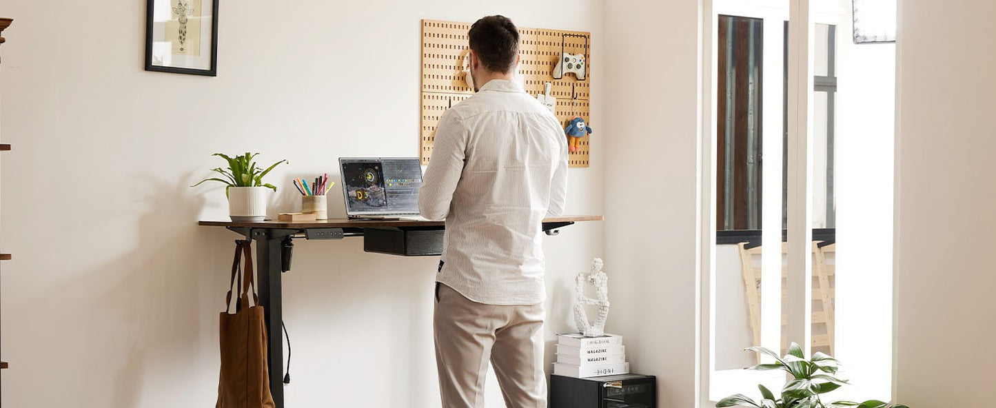 JHK Electric Standing Desk Height Adjustable 55x24 Inch Computer Desk Workstation Ergonomic Work Table for Home Office