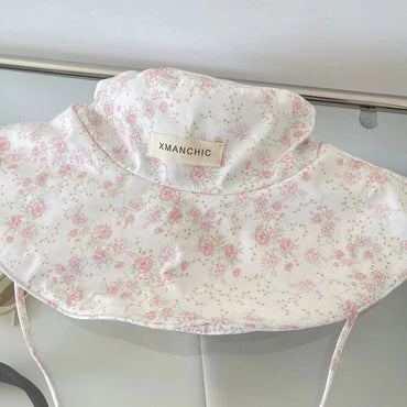 Floral Bucket Hats For Women Drawstring Fishermen Hat Female Foldable Sun Protection Hat Outdoor Beach Mountain Camp Visor Caps