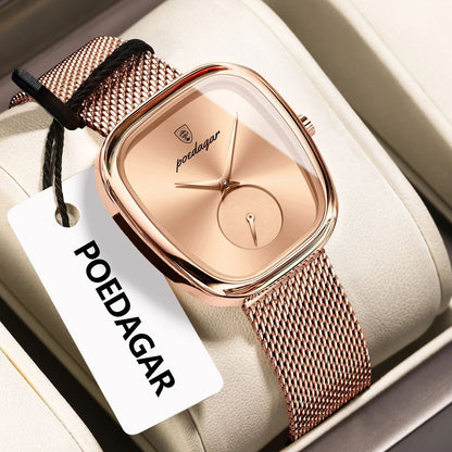 POEDAGAR Luxury Brand Woman Watch Waterproof Stainless Steel Mesh Women's Watches Fashion Elegant Quartz Ladies Wristwatch Reloj