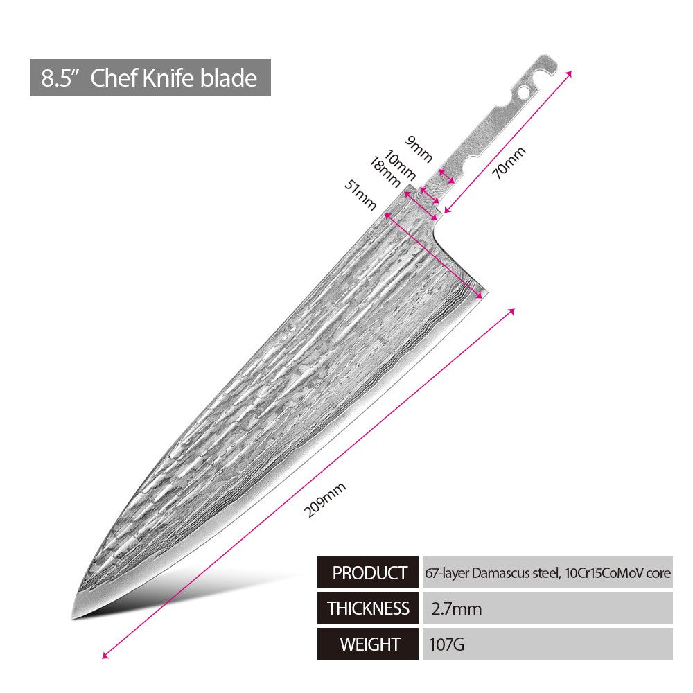 1-6 PCS Kitchen Knife 67 Layers Damascus Steel 10Cr15CoMoV core Kitchen Chef Slicing Utility Paring Knife Set mesh resin Handle