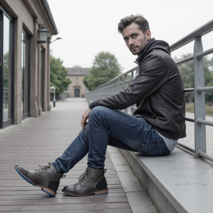 Botas Masculinas de Cano Curto Tamanho 39-45 Botas de Couro Masculinas Marca #AL605