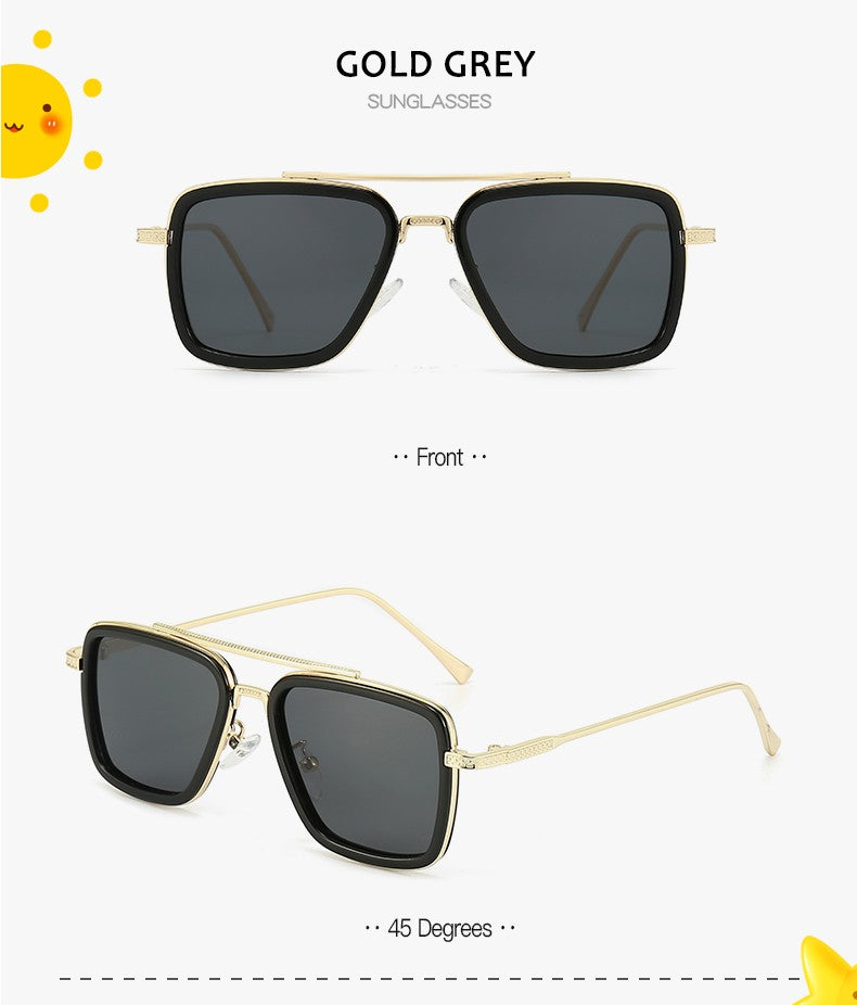 Óculos de Sol Infantis Polarizados de Luxo Estilo Tony Stark Óculos de Sol Quadrados para Crianças Meninos Meninas Oculos Retrô Homem de Ferro