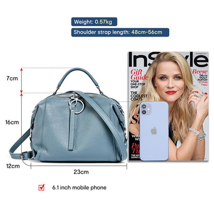 Zency Women's Handbag Genuine Leather Cowhide Cross Body Bags Ladies Shoulder Top Handle Satchel Trendy 2025 Pillow Bags Shopper