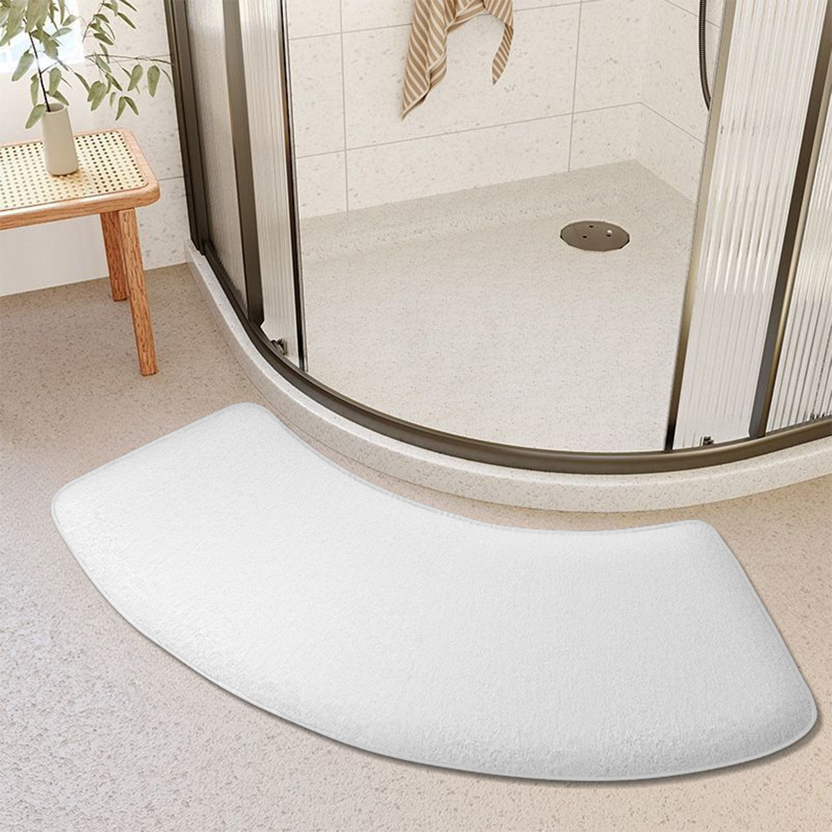 Curved bathroom mat shower room foot pad thick sponge toilet absorbent foot mat toilet non-slip mat dirt-resistant entrance mat