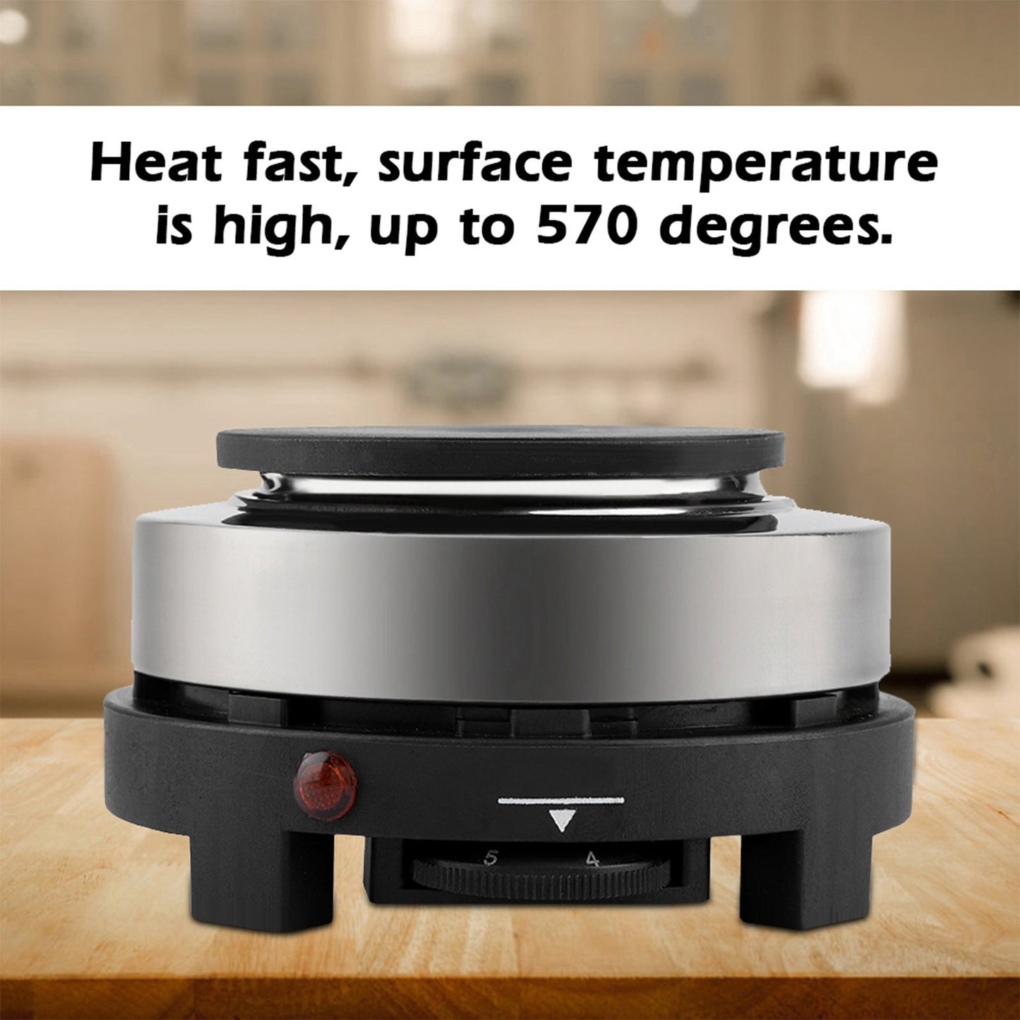 Mini Fogão Elétrico Portátil 500W Chapa Quente Aquecedor Doméstico Multifuncional (Plug EUA 110V)