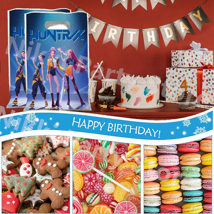 Kpop Demon Hunters Sacolas de Festa 16.5*25cm Sajaboys Sacola de Doces Sacola de Brindes Suprimentos de Festa de Aniversário Decorações Presente para Meninas Lembrancinhas de Festa