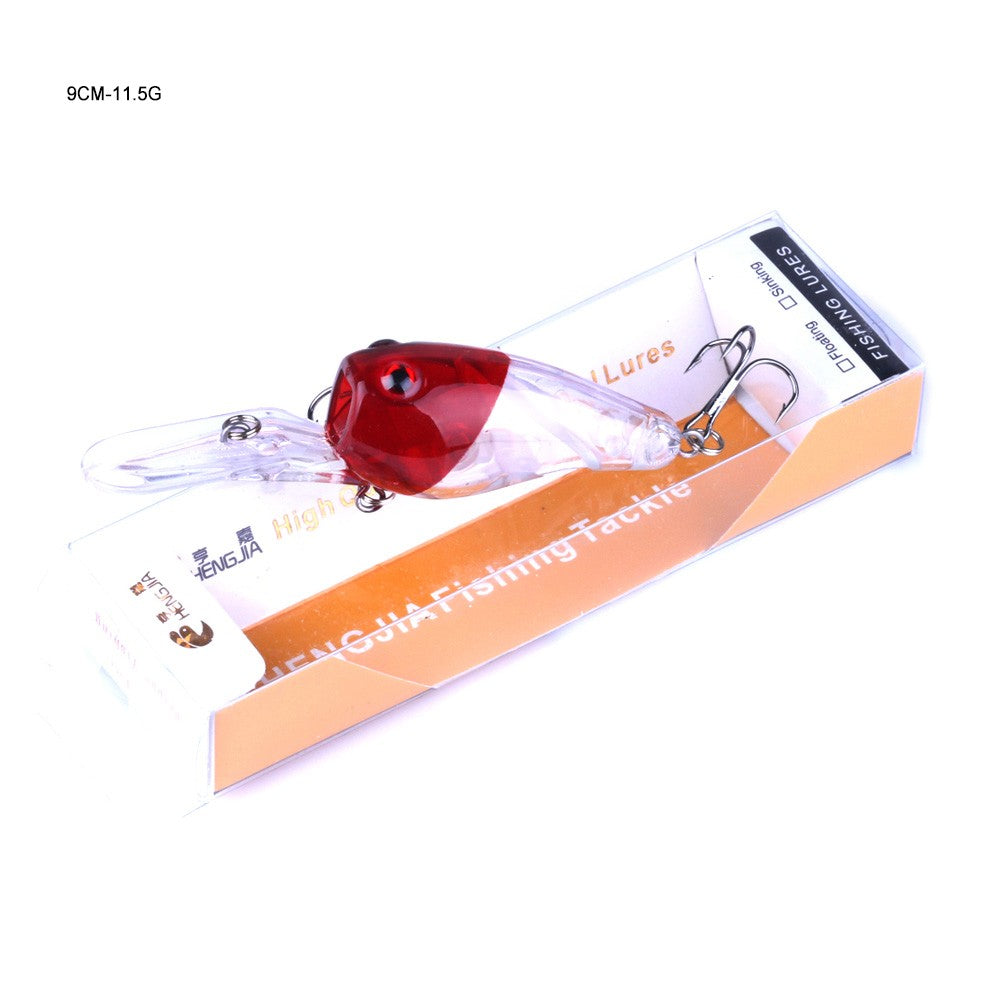 HENGJIA 13G 9CM Iscas de Pesca Rock Crank Bait Crankbait Minnow Baixo Anzóis Triplos Isca Dura Wobbler Língua Longa e Grande
