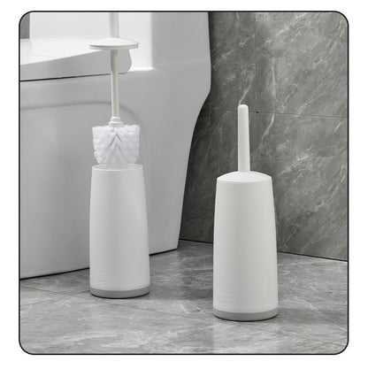 WORTHBUY Splash Proof Handle Toilet Brush With Base Soft Bristle Plastic Toilet Cleaning Brush Bathroom Toilet Cleaning Tools