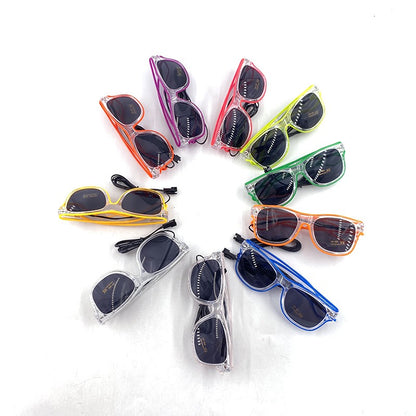 1PC Light Up LED Glasses Glow Sunglasses EL Wire Neon Glasses Glow in The Dark Party Supplies Neon Party Favors for Adults
