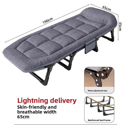 Cama dobrável para almoço, escritório, poltrona reclinável individual, portátil, acompanhante de hospital, maca, cama de solteiro para soneca com dupla finalidade
