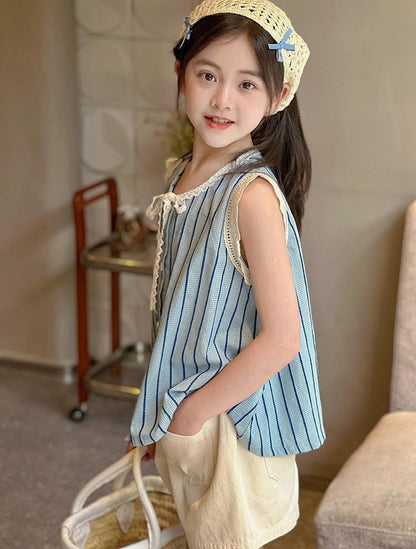 Korean Children's Clothes 2025 Top Elementary Student Girl Clothing Setup Girls From 8 12 Years Old Summer Sets Set Child Set