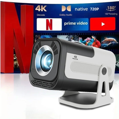 Projetor Android 13 HY320MINI 8K Nativo 720P/1080P 390ANSI Dual Wifi6 BT5.2 1920*720P Projetor portátil de cinema atualizado HY30