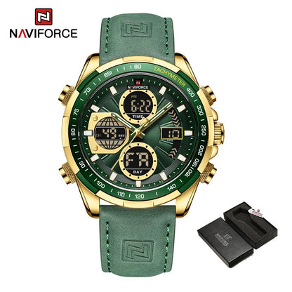 NAVIFORCE Men Military watch Multifunction Chronograph Sports 3ATM Waterproof alarm mode Day And Date Display Male Gifts Clocks