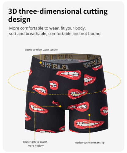 5/7/10 Pcs Men's Long Sports Parent-child Underwear Teenagers To Adults Multi-size Mix And Match Boyshort Elastic Waist Shorts