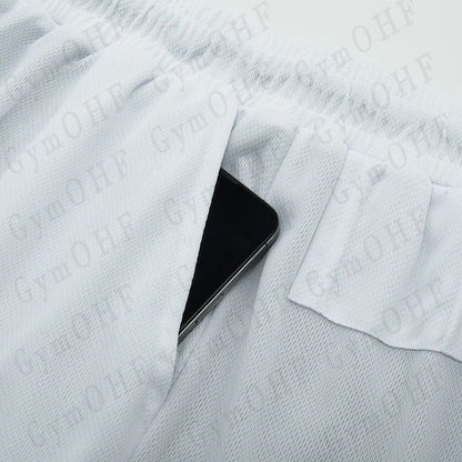 Men's UFC Printed Quick-Dry Double-Layer Sports Shorts, Breathable Tennis Training Shorts