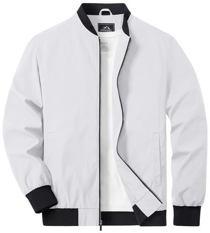 TACVASEN Lightweight Spring Windbreaker Mens Bomber Jackets Outdoor Basketball Jakcets Sportswear Coats With Pocket Casual Tops