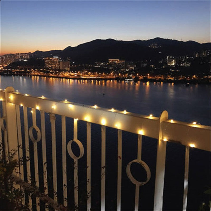 2 Pack LED Solar Light Outdoor Waterproof Copper Fairy Garland String Lights Christmas Party Garden Solar Lamp Decoration 12/22M