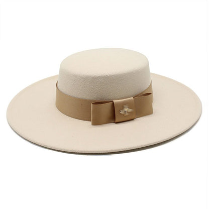 CHAPÉU FEMININO Chapéu Coco Chapéu Fedora Para Mulheres Chapéu Branco Plano Cinto De Luxo Senhoras Chapéu De Casamento Chapéus Fedora Outono Inverno ?????