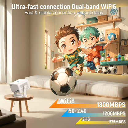 Projetor Velec Compatível com Netflix Android 13 4K Nativo 1080P 650ANSI Com Foco Automático Wifi6 BT5.2 Projetor Doméstico e Externo