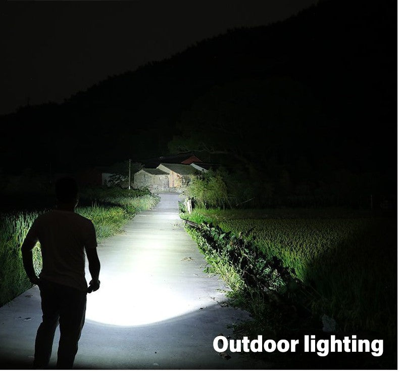Portable Strong Light LED Flashlight Rechargeable Telescopic Zoom Torch Safety Emergency Light for Outdoor Camping Cycling Lamp