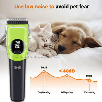 Máquina de Tosa Profissional Elétrica para Cães e Gatos, Aparador de Pelos sem Fio, Baixo Ruído, Máquina de Cortar Pelos, Tesoura