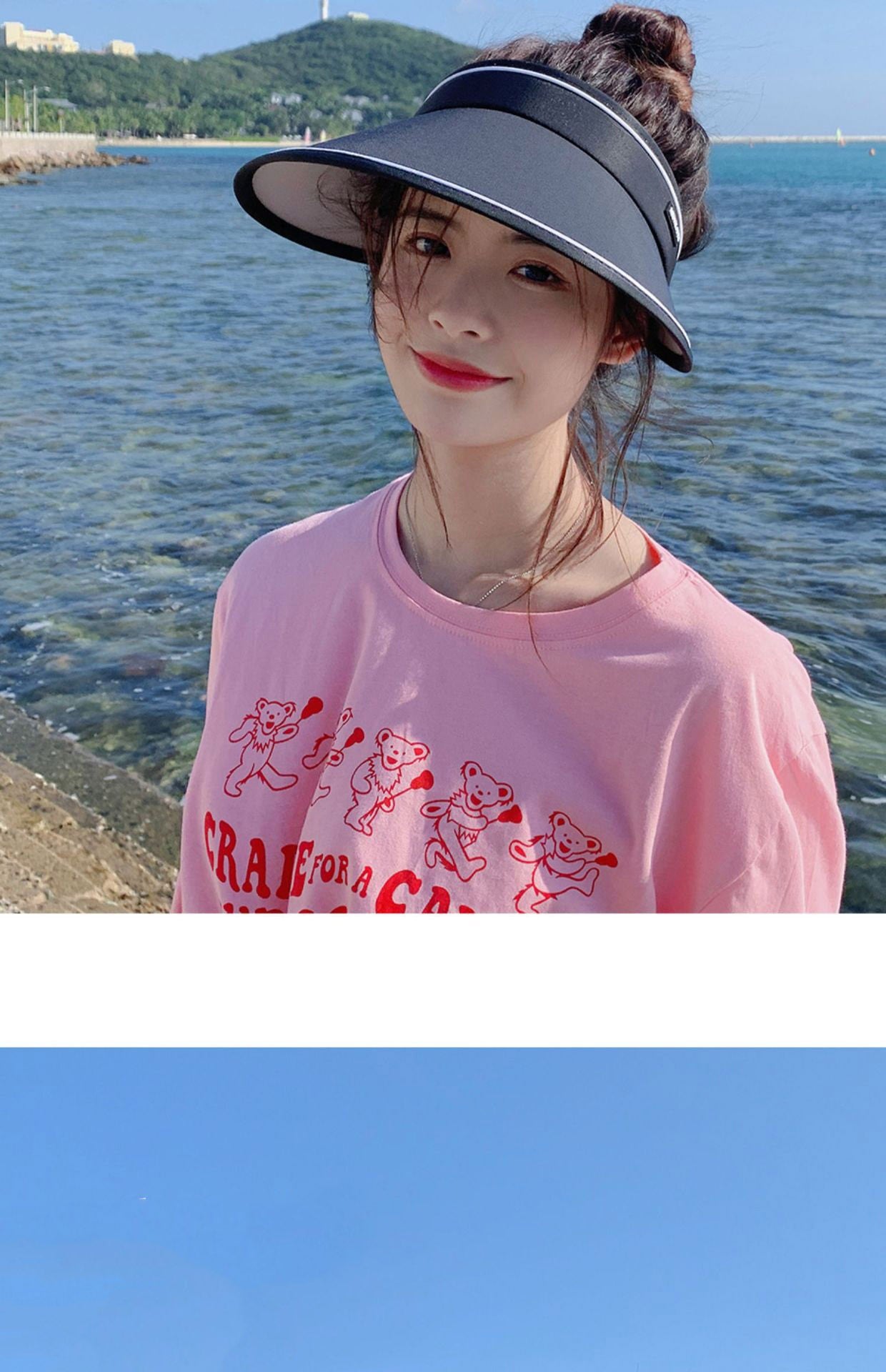 New Sun Hat Women's Uv Protection Sun Hat Summer Empty Cap Large Brim Outdoor Cycling Face Shade Hat Woman