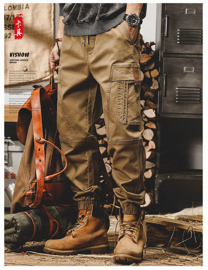 Calça Cargo Masculina ARENS Techwear Preta Calça Cargo Masculina Vintage Japonesa Streetwear Hip Hop Bolsos Estilo Safari Casual Solta