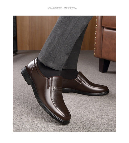 Handmade Genuine Leather Shoes Men Loafers Business Casual Shoes Classic Soft Leather Hombre Breathable Flat Shoes
